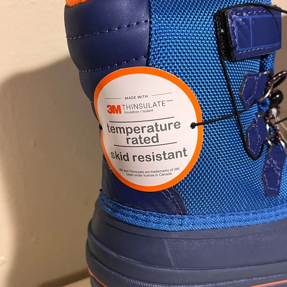 Wonder Nation Kids Snow Boots in Blue and Orange